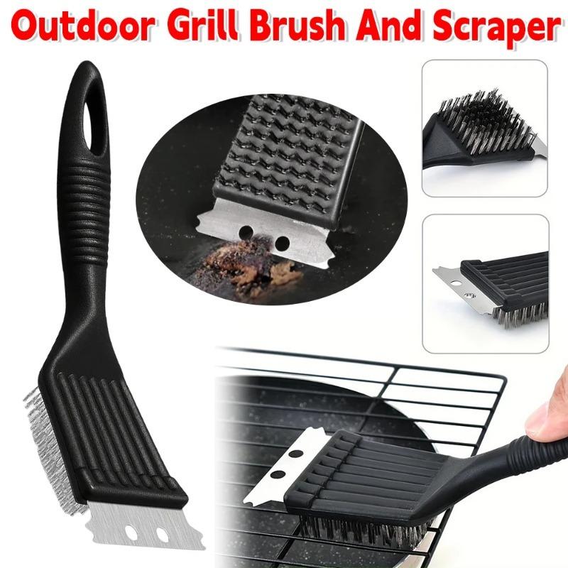 2 In 1 Steel Wire Bbq Barbecue Grill Oven Cleaner Cleaning Brush Metal Scrapers Bird Cage Scraper Brush Kitchen Accessories