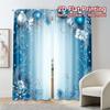 2pcs,Curtains Blue Christmas Ornaments Snowflakes (2) Fashionable Popular Curtains Versatile Durable Polyester Curtains