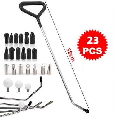 Dent Repair Hooks Stainless Steel Push Rods Dent Removal Car Body Dent Repair Reverse Hammer Paintless Dent Remover Crowbar Kit