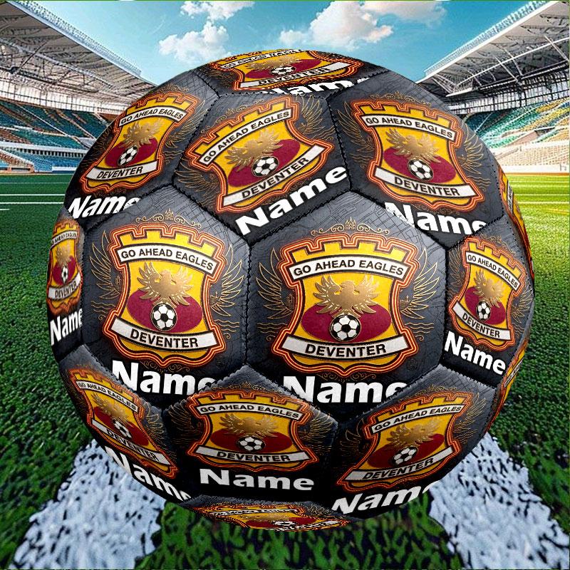 Custom Name Personalized Go Ahead Eagles Print Size 5 Soccer Ball Training & Match Football, for Team, Kicking, Gift for Football Enthusiasts