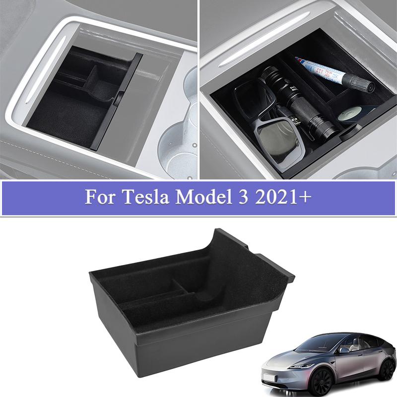 Center Console Armrest Hidden Storage Organizer Tray for Tesla Model 3  -2025 Storage Tidying Box Interior Accessories