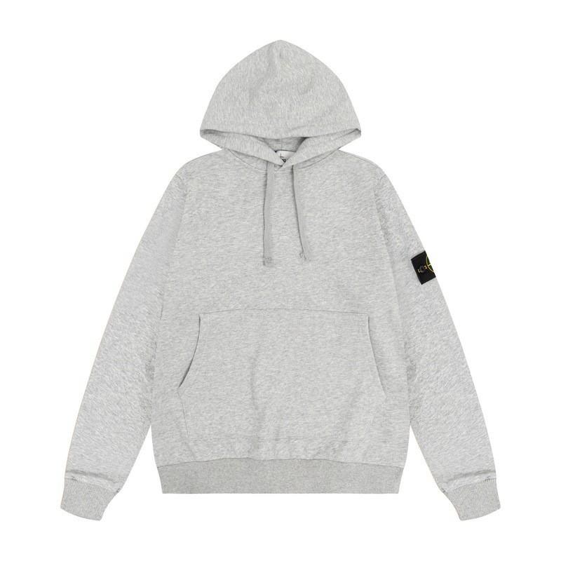 Classic Stone Island Solid Color Crewneck Sweatshirt Badge Long Sleeve Loose Fit Couples