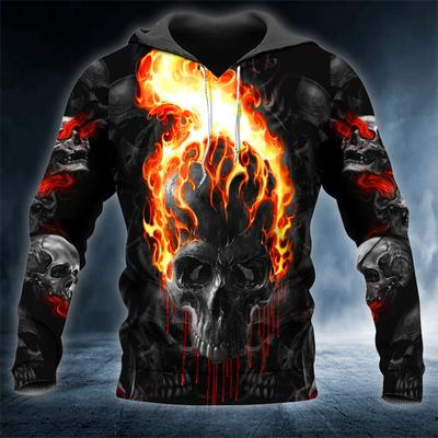 Hoodie Men Punk Skull 3D Print Fashion Skeletor Y2k Graphic Casual Goth Streetwear Long Sleeve Pullover Spring  Autumn Oversized Top