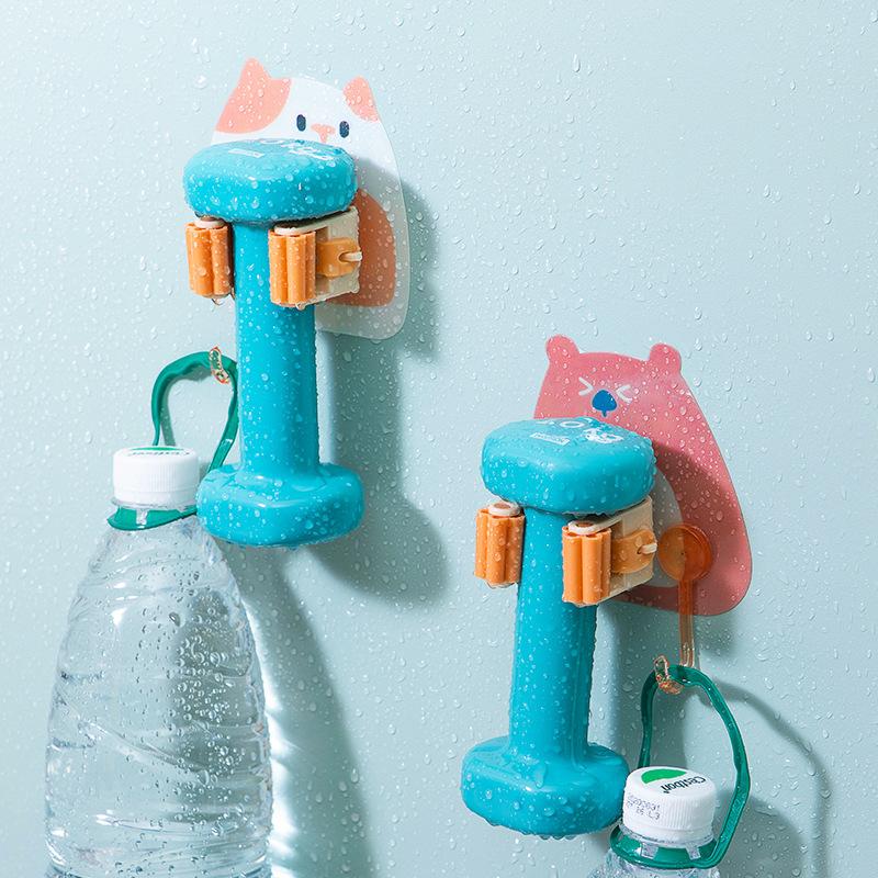 Bubble Bear Mop Rack, Broom Stand, Hook, Strong, Seamless, Non-perforating Mop Clamp, Mop Clamp, Nail-free Storage