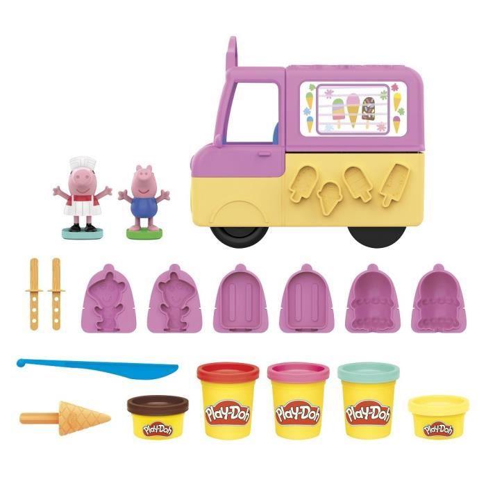Play-Doh Peppa und der Eiswagen, Figuren Peppa und George, 5 Dosen Knete, ab 3 Jahren