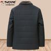 Woodpecker Men's Plus Velvet Thickened Winter Jacket - Warm Cotton Outerwear for Middle-Aged and Elderly