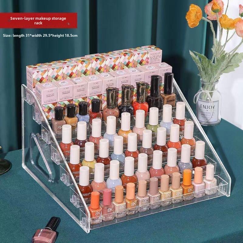 Transparent Multi-layer Nail Polish & Lipstick Display Stand and Storage Rack