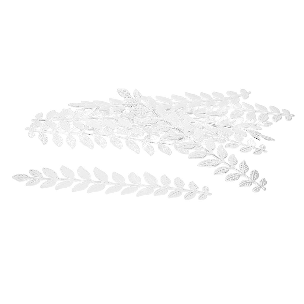 20 peças em formato de ramo de folha longa joias fazendo descobertas 120 mm prata/dourado