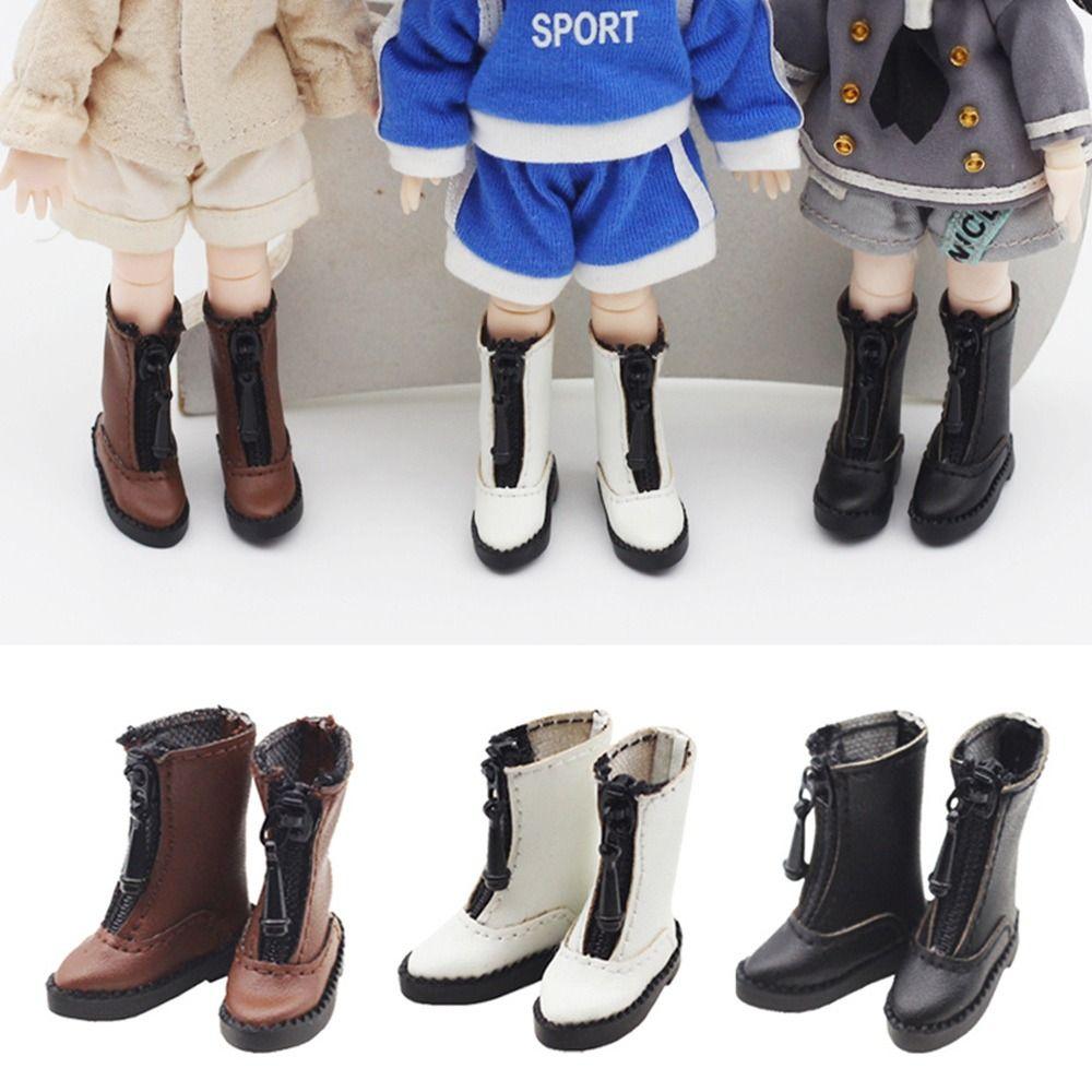 for 1/12BJD Doll Cute Handmade Cowhide Dolls Shoes Leather Shoes Doll Boots New Casual