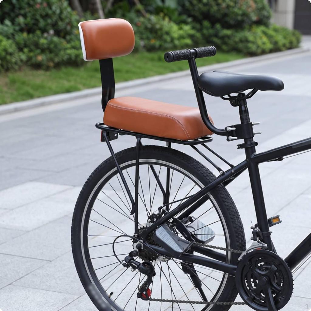 Rear Child Seat with Backrest Cushioned Two-Wheeler Cushion for Kids