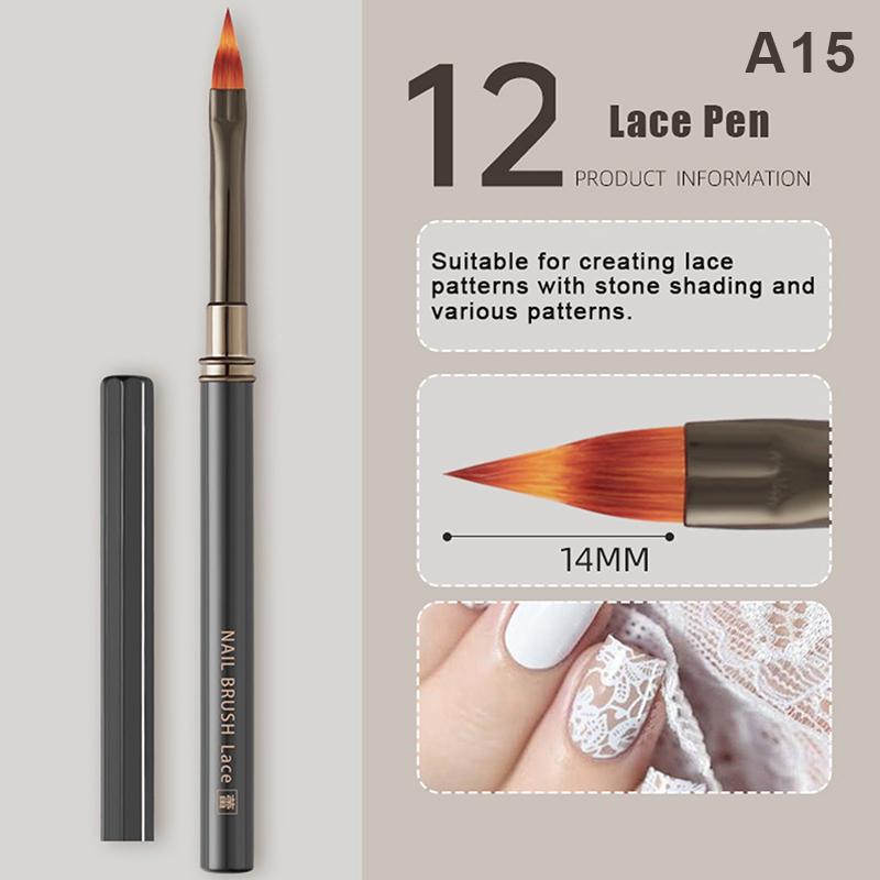 

1Pcs Metal Handle Nail Art Liner Pen for UV Gel Painting Drawing Brush Stripe Flower Design Construction