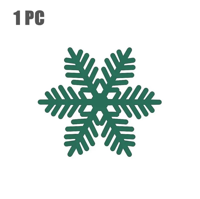 

1PCS Christmas Placemats Snowflake Shaped Felt Cup Mat Anti-Skid Table Placemat Kitchen Food Bowl Mat Cushion for Home Table as shown