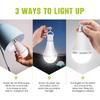 Neporal 4 Pack Emergency-Rechargeable-Light-Bulb, Stay Lights Up When Power Failure, 1500mAh 15W 80W Equivalent LED Light Bulbs for Home, Camping,