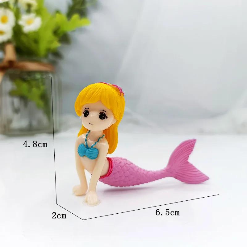 Aquarium Decoration Beautiful Mermaid Figurine Fish Tank Ornaments DIY Cake Decor Desk Craft Accessories Miniature Figurines