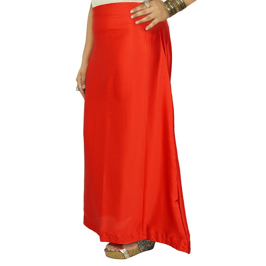 Indian Satin Silk Petticoat Bollywood Solid Inskirt Lining For Sari