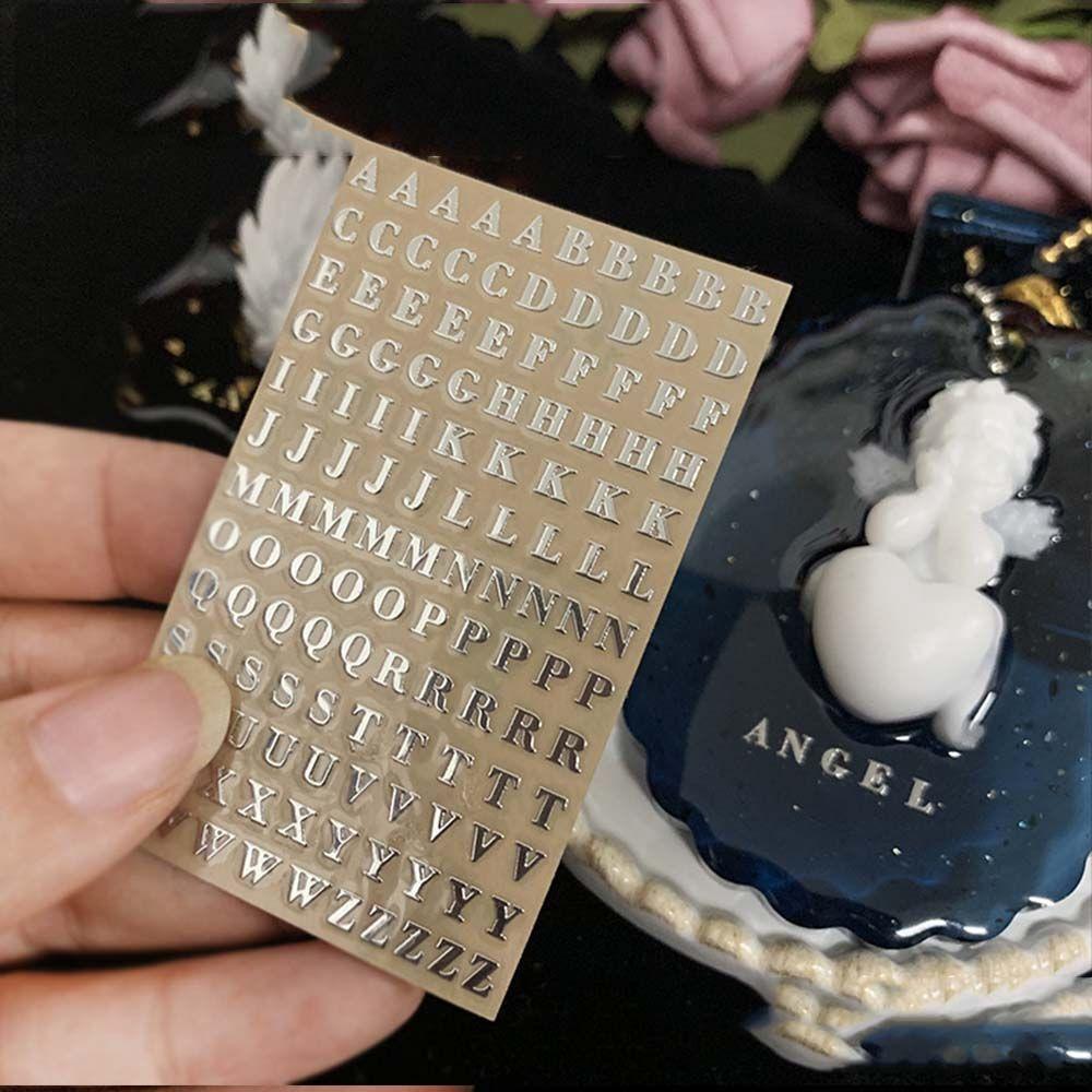 5Pcs 3mm Alphabet Letters Chunky Glitter Epoxy Resin Decorative Stickers Engkish Letters Numbers UV Epoxy Resin Fillings