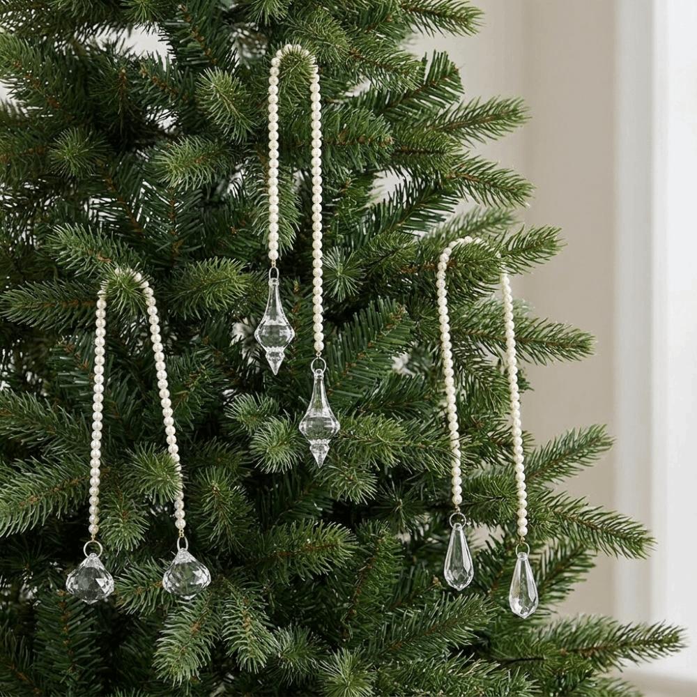 Leichtes Weihnachts-Perlenkristall-Ornament U-förmiger Imitationsperlen-Anhänger Neujahr