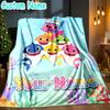 Custom Name Cartoon Shark Throw Blanket - Perfect for Couch, Bed, Office, and outdoor Travel - Ideal Gift for Christmas & Holidays