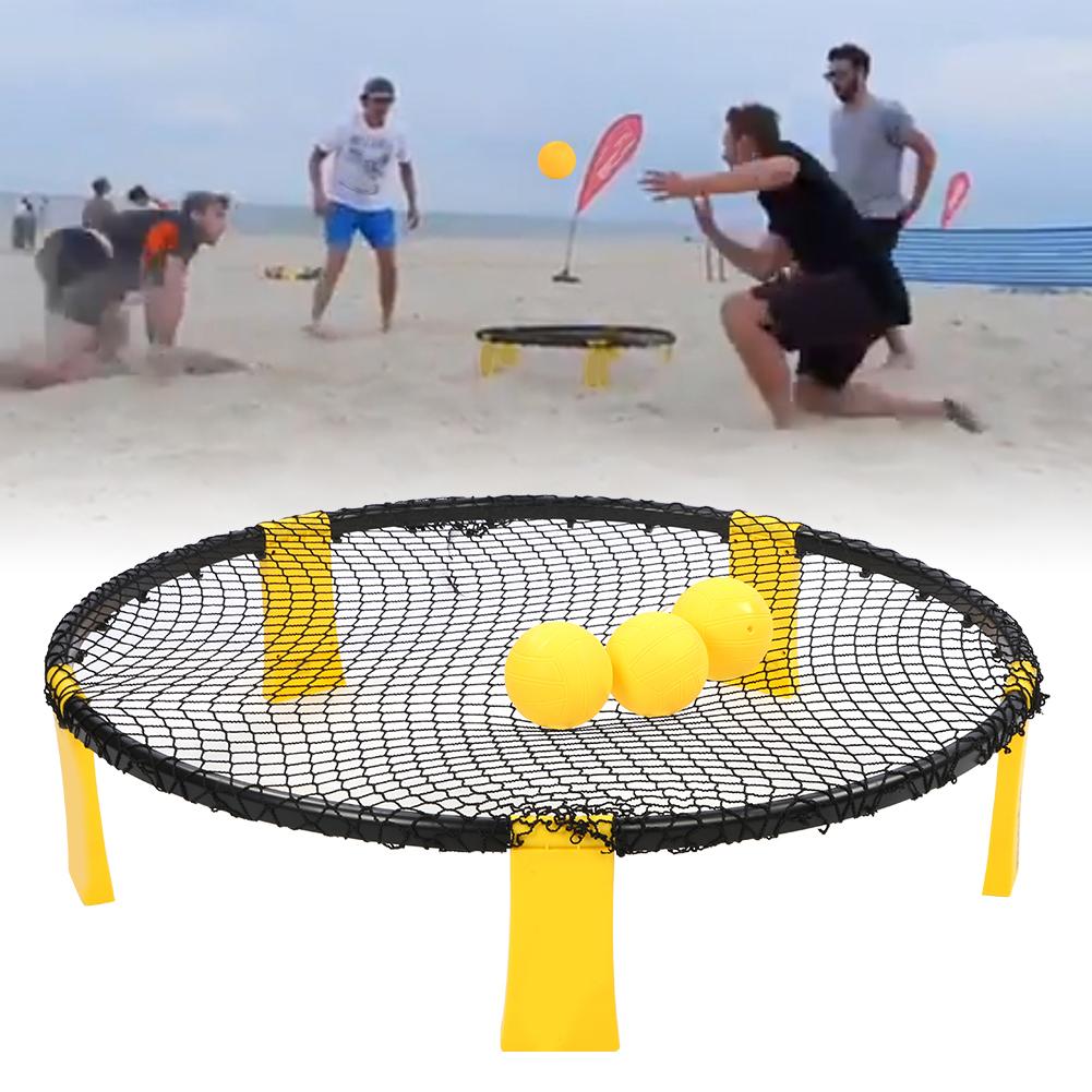 Mini Beach Volleyball Ball Game Set with Inflator for Leisure Entertainment Fitness Party