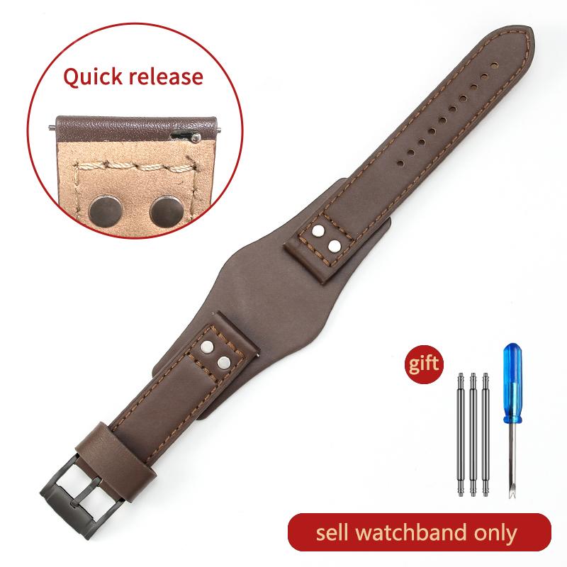 ONEFor Fossil Ch3051 Ch2564 Ch2565 Ch2891 Series Tray Genuine Leather Integrated Cowhide Waterproof Soft Comfortable 22mm WatchbandMN