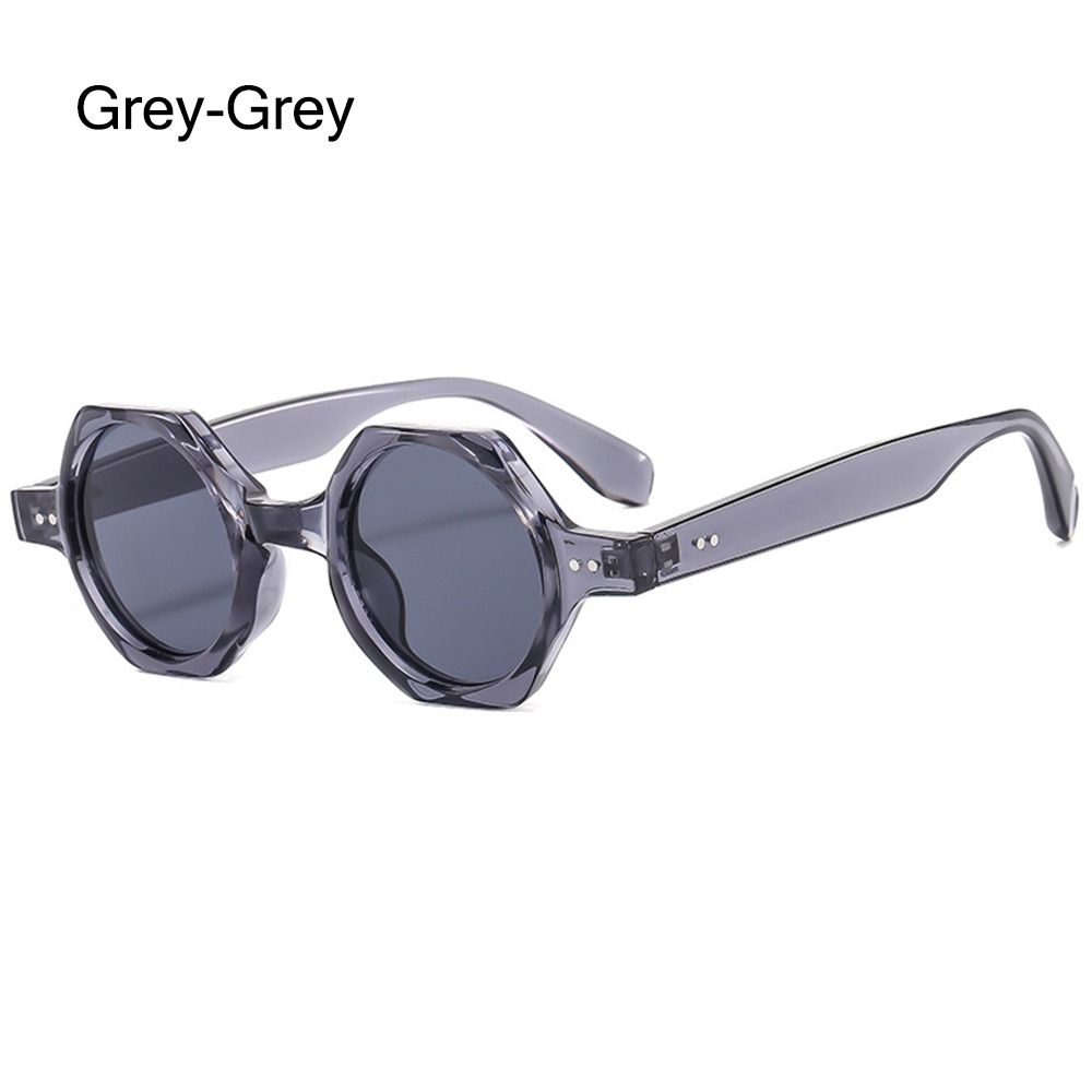 Polygon Square Sunglasses Hexagon Shades Eyewear for Women & Men Y2K Rivets Sun Glasses Clear Ocean Lens Sun Glasses UV400