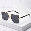 Trendy Metal Half Frame Cool Square Sunglasses Ins Square Glasses Fashion Sunglasses Sunshade Glasses 1201