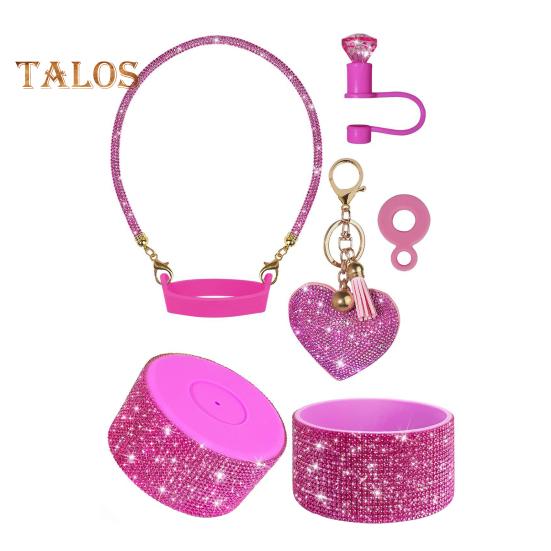 

Набор из 5 силиконовых соломинок для стаканов объемом 30/40 унций, в комплект входят подвески на ручки и ремешки, аксессуары для стаканов без содержания бисфенола А для бутылок с водой E