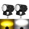 2Pcs Universal Motorcycle LED Headlamp Spot Light Dual Color For 12V ATV Scooter