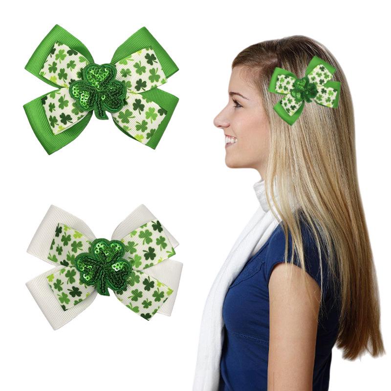 St. Spinka do włosów z koniczynką na Dzień Świętego Patryka dla dzieci - Szczęśliwy dodatek do włosów w kształcie koniczyny