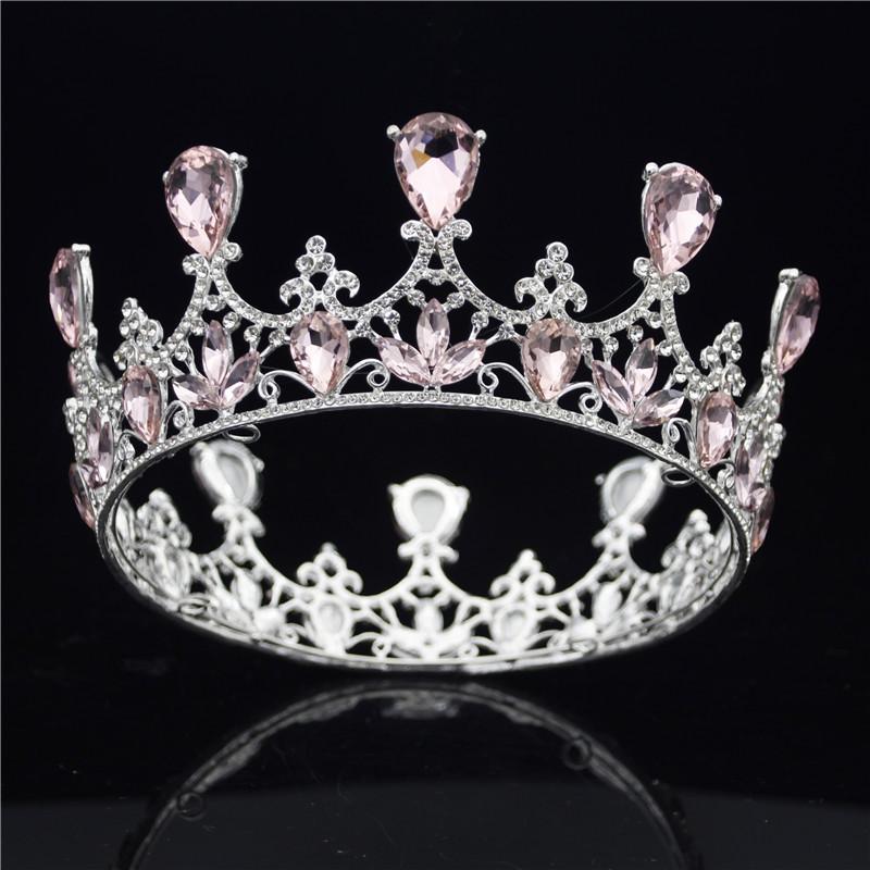 Fashion Crystal Wedding Crown Vintage Royal Queen Tiaras and Crowns Pageant Prom Hair Jewelry Bridal Diadem Head Ornament
