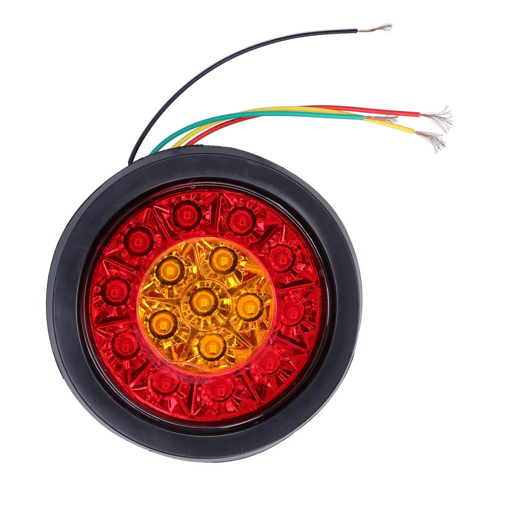 12 24V 16LED Round Taillight Red Yellow Light Color Turn Signal for Trailer Trucks Caravan RV