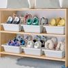 2PCS Nordic Style Oblique Plug-In Shoe Storage Rack Plastic Vertical Slippers Rack  Bedside
