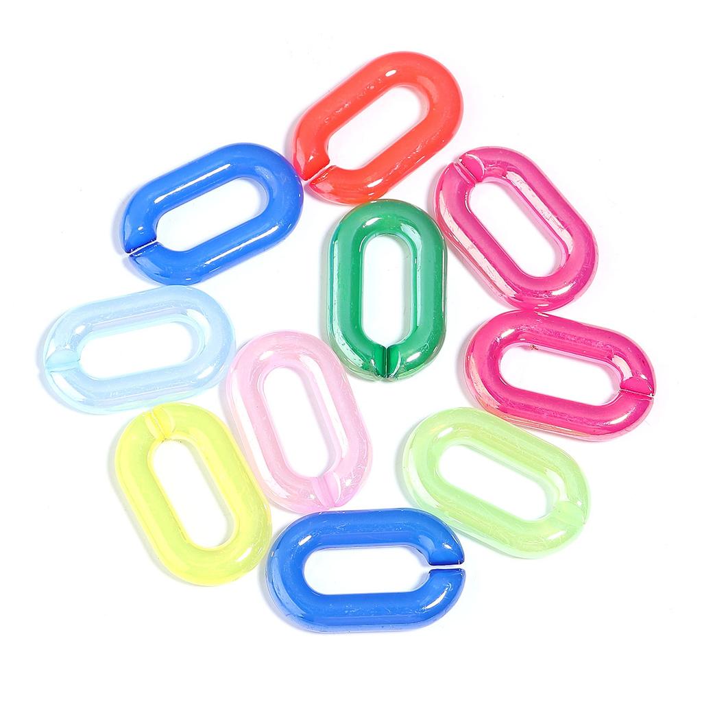 10pcs/lot Colorful Oval Acrylic Chain Clasps For Jewelry Making Findings DIY Earrings Bracelet Necklace Connector Accessories