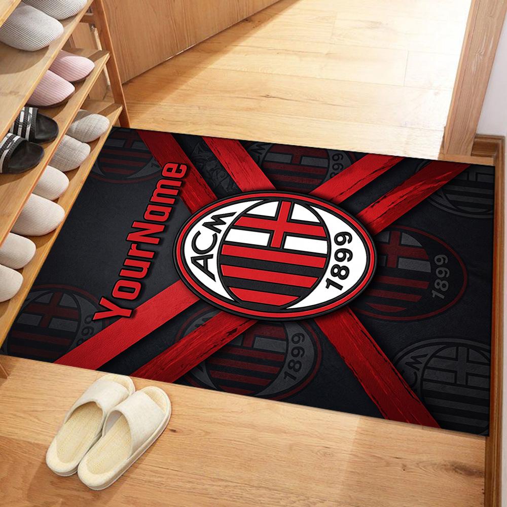 Ac Milan Personalized Text Area Rug Suitable for Decorate room Dormitory Game Room Bedrooms Antislip Carpet Anime Office Decor Wedding Party Gift