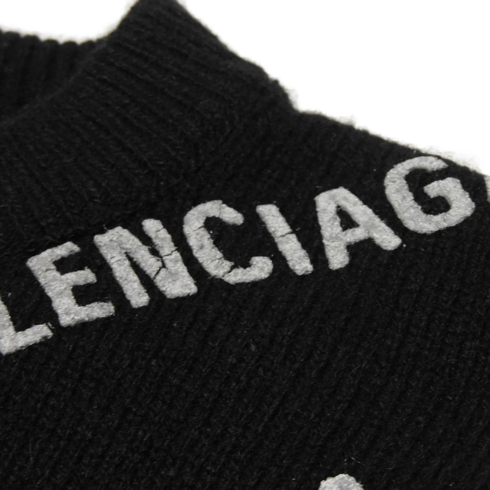 Used 11221 All-Over Logo Print Crew Neck 702959 T4127 1000 7840 All-Over Print Cashmere Wool XS 170/88A Unused Black