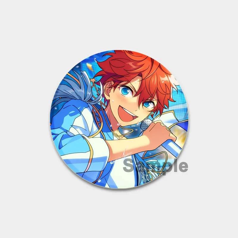 32/44/58mm Ensemble Stars Handgemachte Anstecknadel Rund Cartoon Lustig Einrastbare Broschen für Rucksack-Zubehör Anime Sammlerstück Abzeichen Hutdekoration