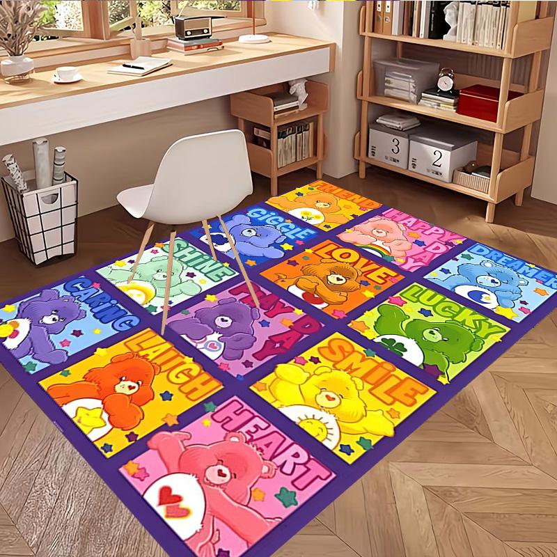 Care Bears Print Rug, Washable Floor Carpet, For Entryway Dorm Laundry Room Office Study, Home Decor Birthday Christmas Gift