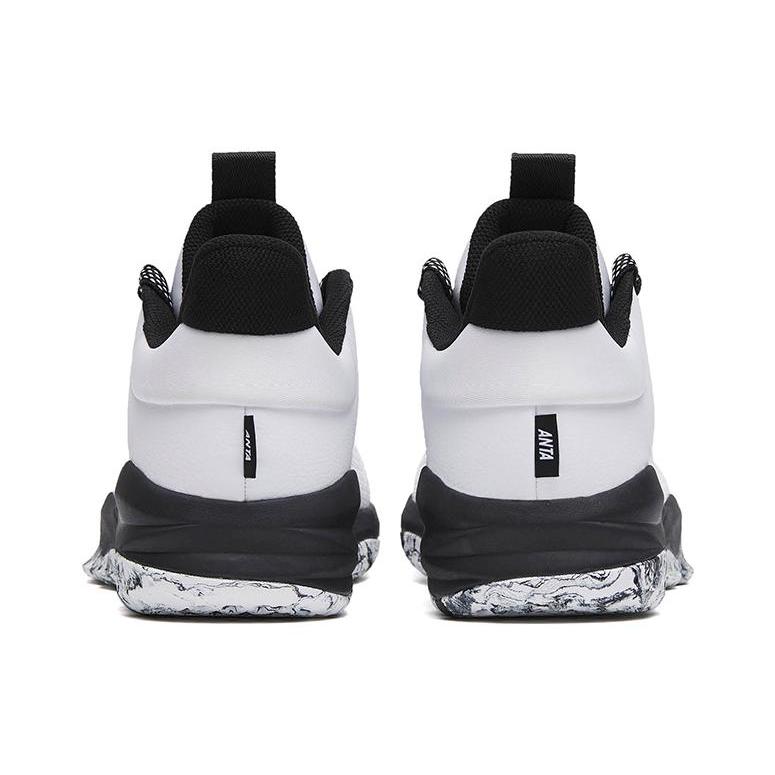 New Anta Bastard Anti Slip Wear Resistant Low Top Basketball Shoes White Black 912241601-1