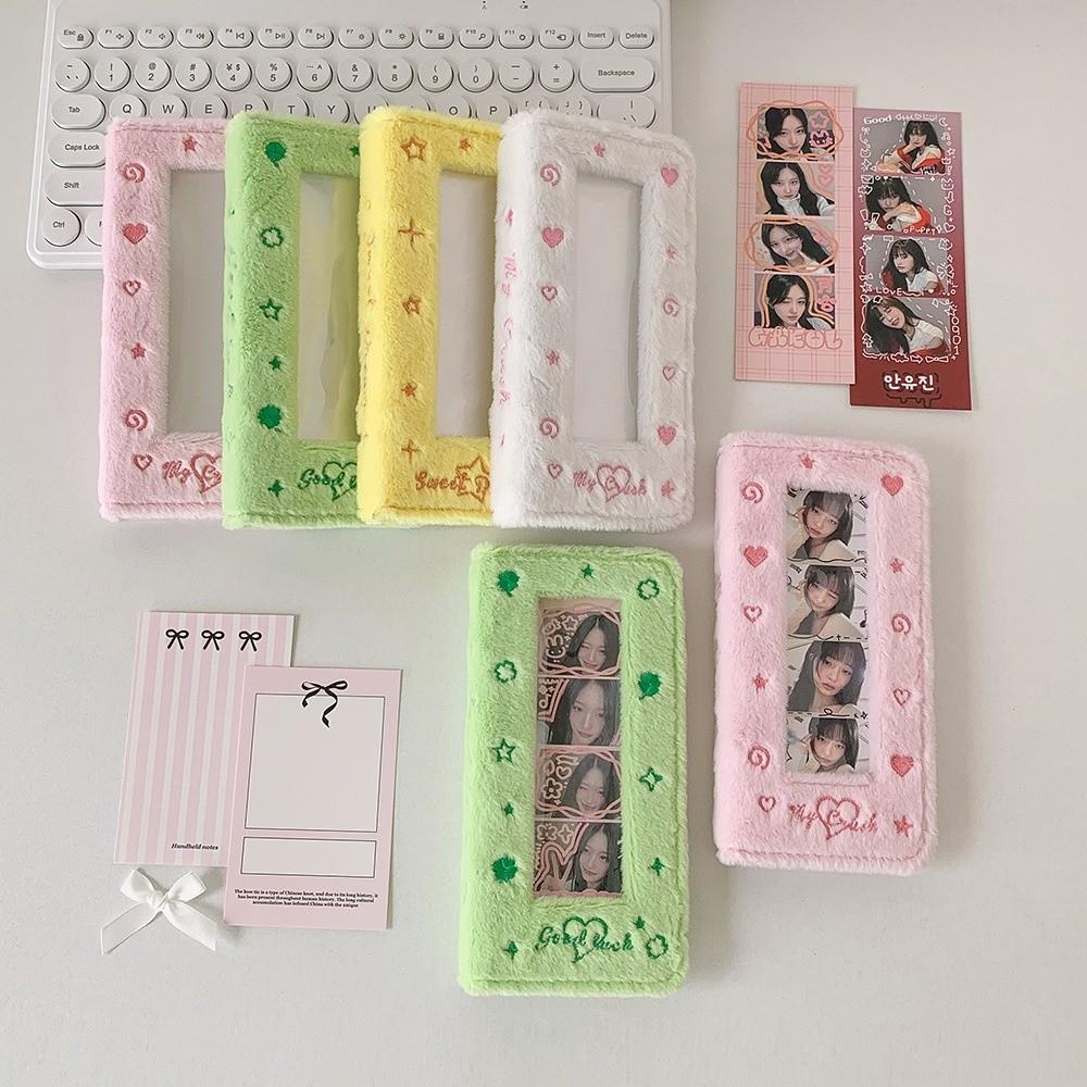 Four Grid Photo Korean Photocard Holder Embroidered Idol Card Display Protector  Friends