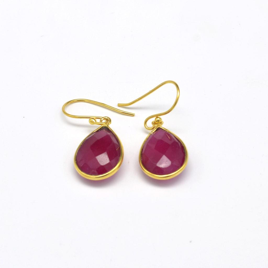 Náušnice z ryzího stříbra 925, Hruškovitý drahokam, Ručně vyráběné náušnice, Dárek pro ni