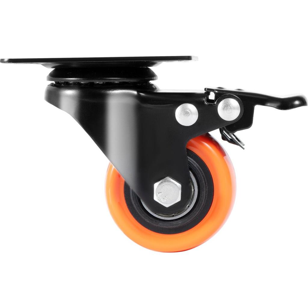 Caster Wheels, 2-inch Swivel Plate Casters, Set of 4, with Security Dual Locking No Noise PVC Wheels, Heavy Duty 150 lbs Load Capacity Per Caster,