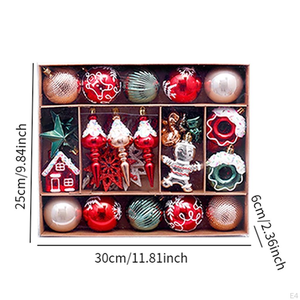 45 stk Julepynt til å henge på juletreet, Dekorative kuler til bursdag