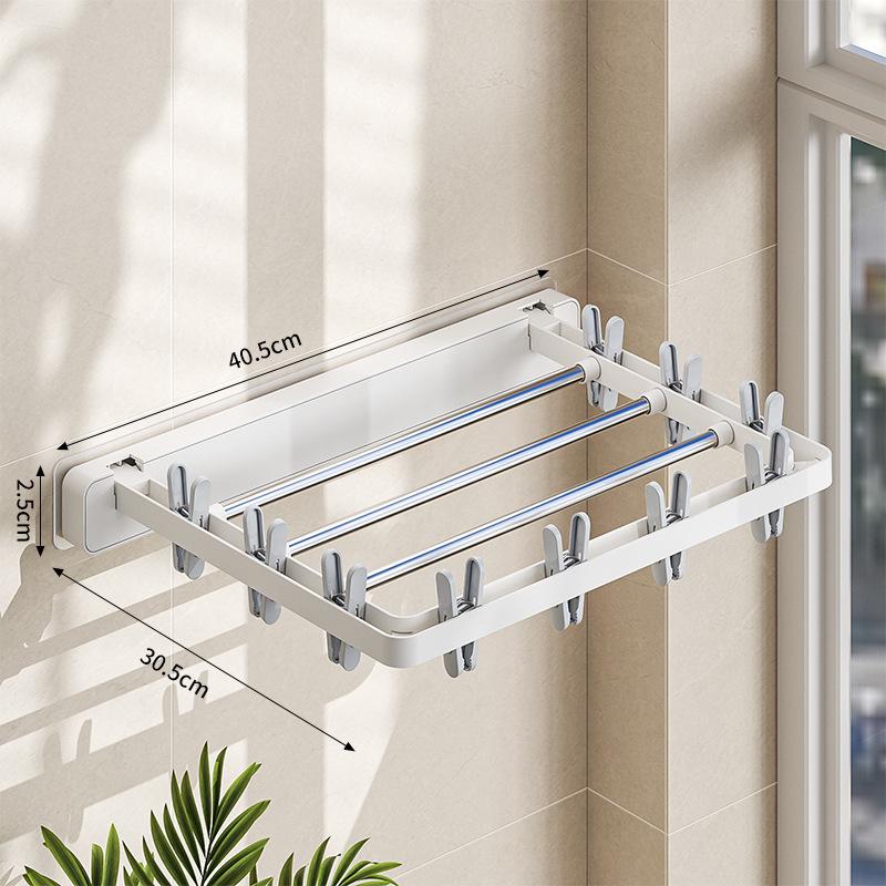 Folding Drying Rack Wall Mounted Drying Clip Windproof Sock Clip Clothing Rack Hanger Household Sock Drying Clip Space Saving