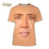 Attore Pop Nicolas Cage T-shirt Stampata 3D Divertente Tendenza Girocollo Manica Corta Top Moda Estiva Personalità Maschile Tendenza Streetwear