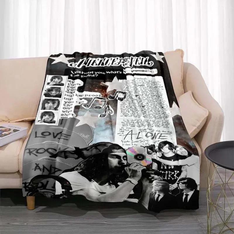 Pierce The Veil Band Printed Flannel Blanket Soft Kid Warm Plush Throw Blanket for Bed Bedroom Sofa Bed Picnic Blanket Fan Gift