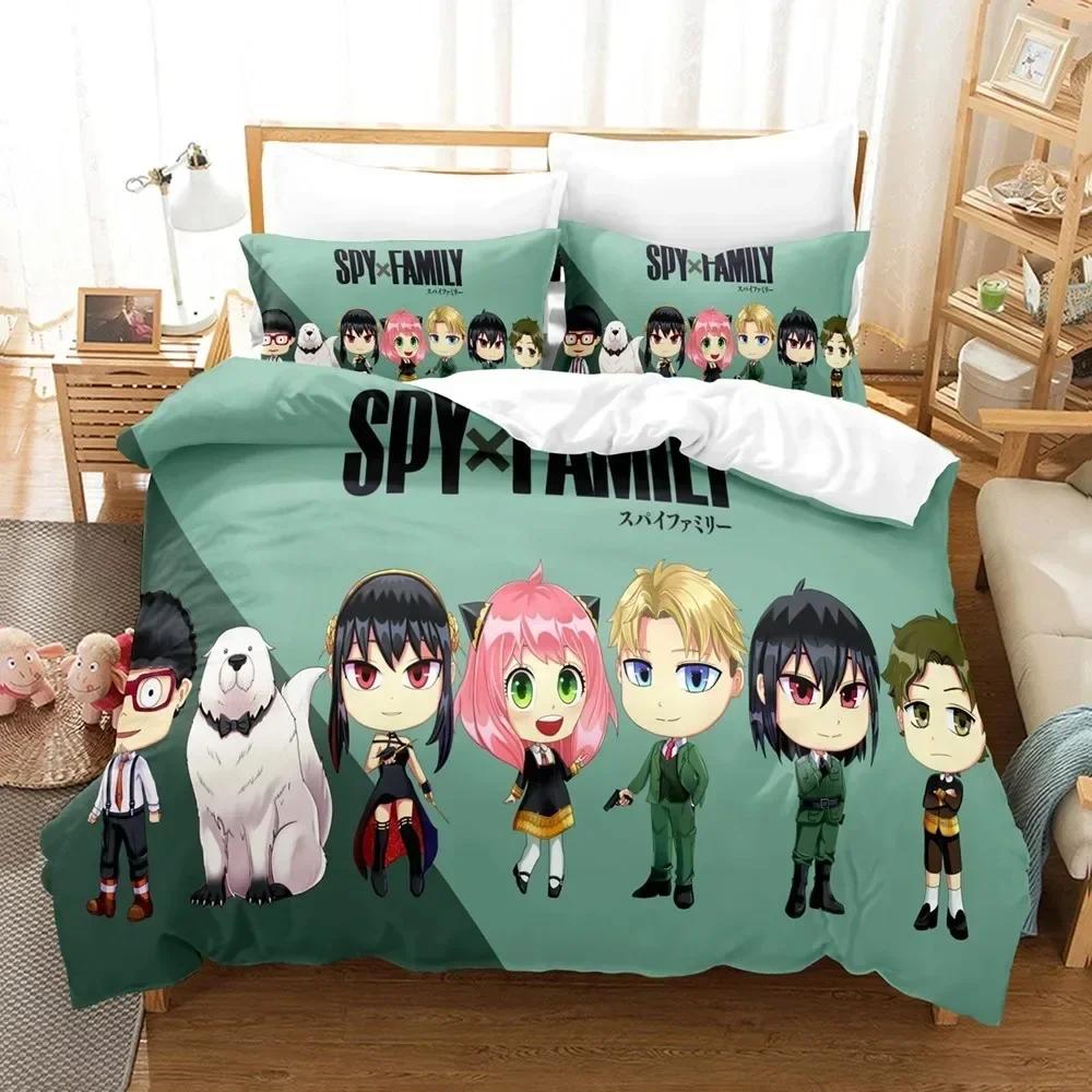 Anime SPY×FAMILY Bedding Set Anya Forger Printed With Pillowcase Bed Duvet Cover Soft Queen King Size Bedclothes Home For Gifts
