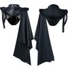 Mittelalterliches Steampunk-Schal Renaissance Einzelschulterumhang Kostüm Cosplay Halloween-Party Halbumhang Schwarz