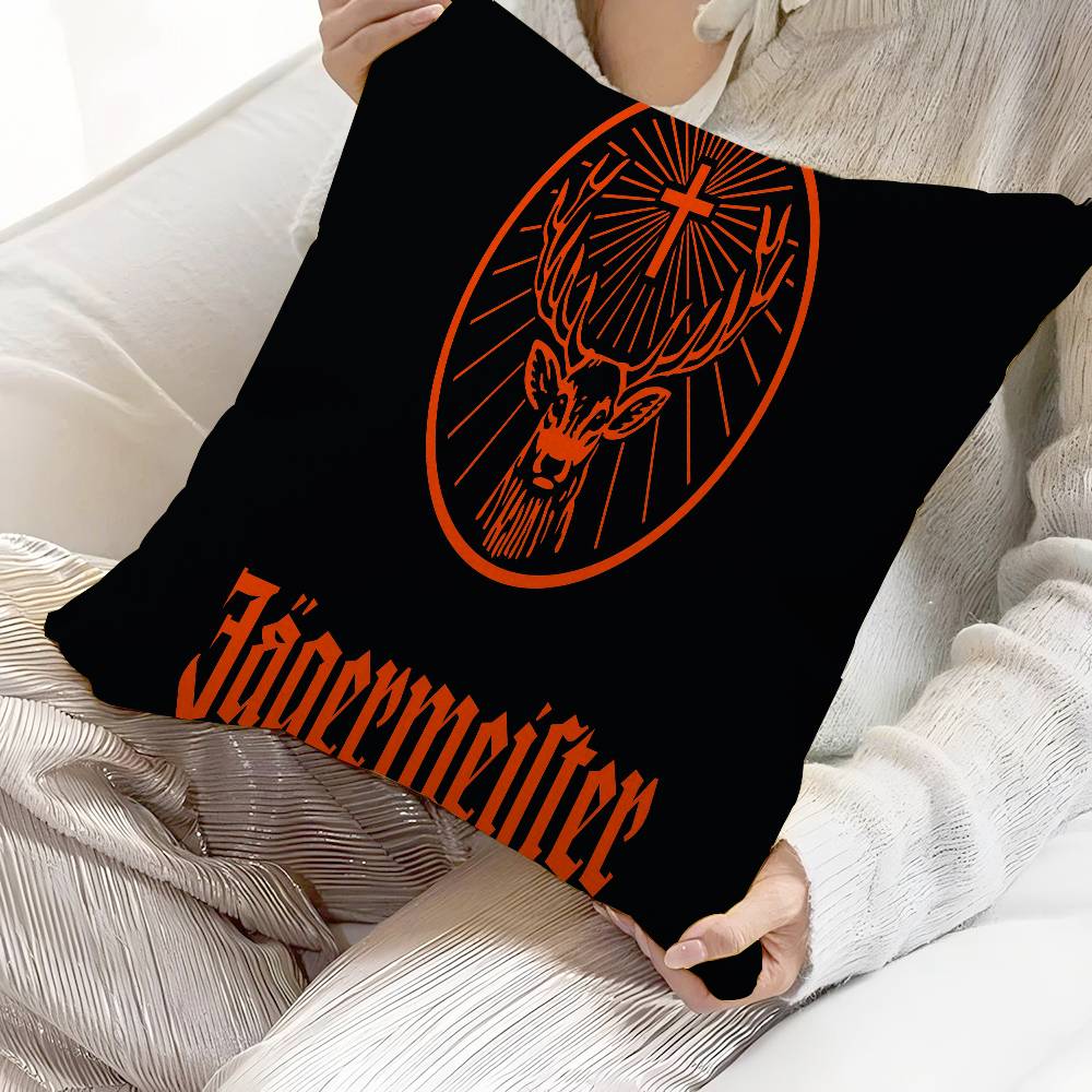 J-Jagermeisters Pillow Covers Cartoon Sofa Decorative Home Double-sided Printing Short Plush Cute Cushion Cover