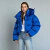 Womens Short Cotton Puffer Jacket Fall Winter Casual Slim Fit Hooded Zip Up Warm Coat