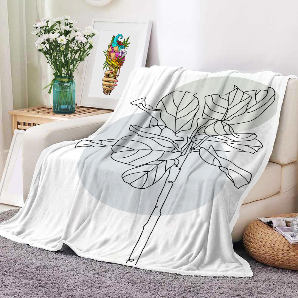 Mondrian Art Digital-printed Polyester Bedroom Velvet Flannel Soft Sofa Cover Blanket Fleece Soft Sofa Cover Blankets for Beds